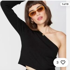 NWT Callahan Women's One‎ Shoulder Knit Top in Black. Size  XS